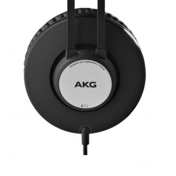 headphones black and silver akg k72 side angle